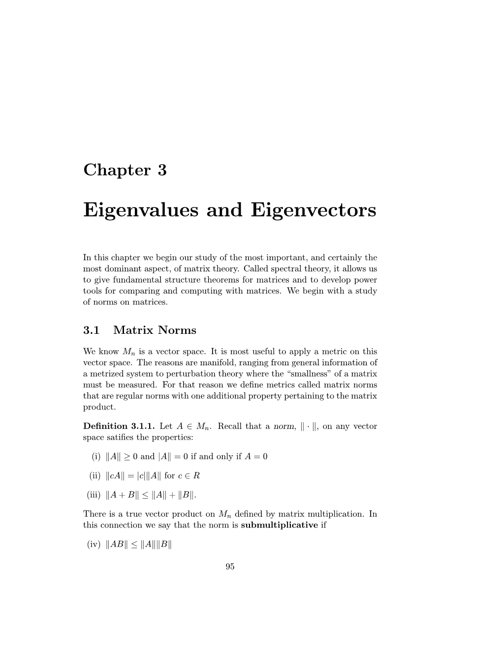 Eigenvalues and Eigenvectors