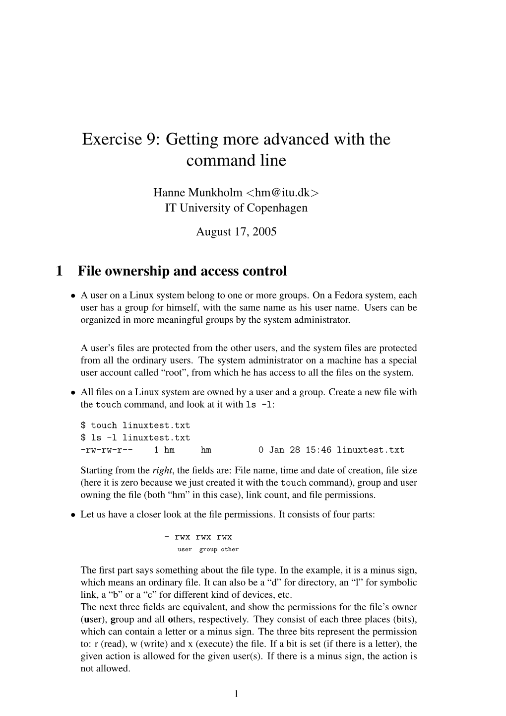 Exercise 9: Getting More Advanced with the Command Line