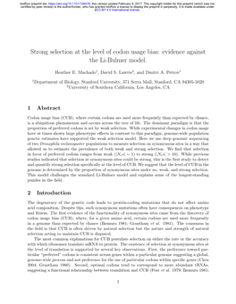 Strong Selection at the Level of Codon Usage Bias: Evidence Against the Li-Bulmer Model