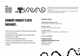 CURRENT CHRISSY's CUTS SAUSAGES(Gf)