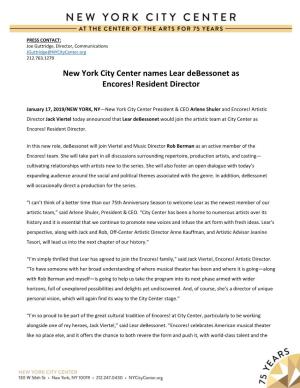 New York City Center Names Lear Debessonet As Encores! Resident Director