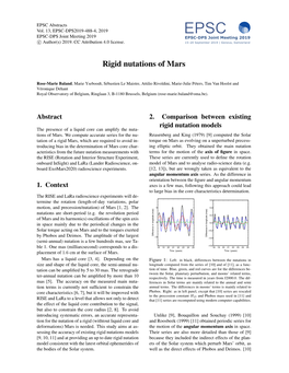 Rigid Nutations of Mars