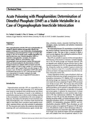 Determination of Dimethyl Phosphate (DMP) As a Stable Metabolite in A