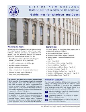 Guidelines for Windows and Doors