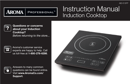 Instruction Manual Induction Cooktop