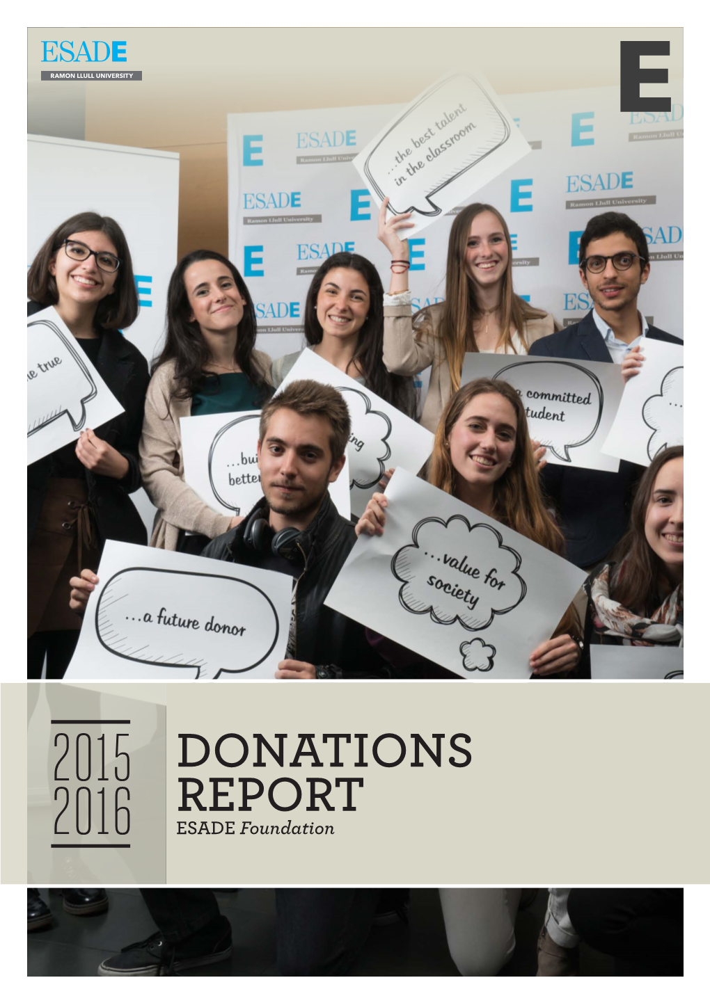 DONATIONS REPORT 2016 ESADE Foundation