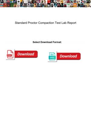 Standard Proctor Compaction Test Lab Report