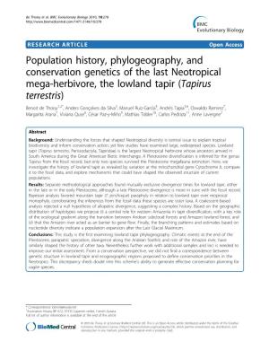 Population History, Phylogeography, and Conservation Genetics of The