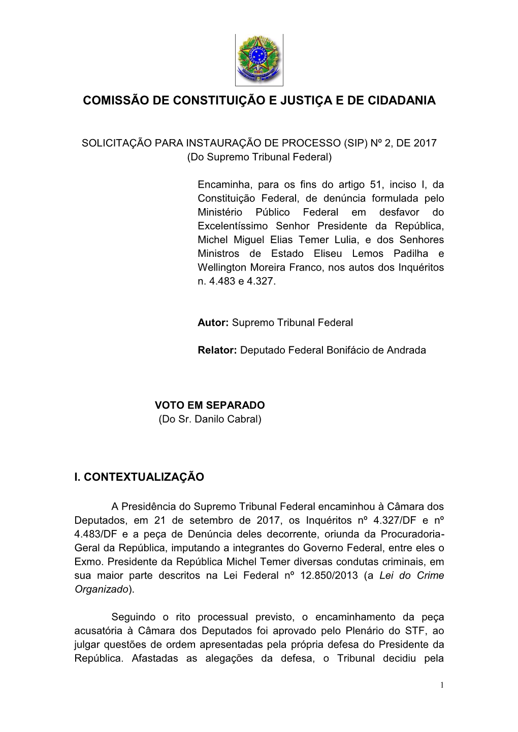 Comissão De Constituição E Justiça E De Cidadania