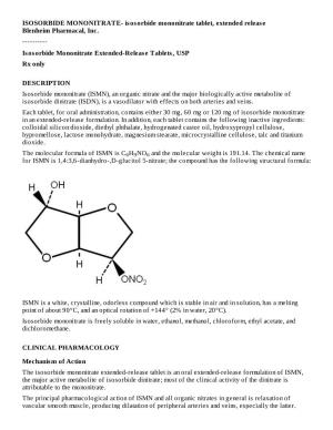 Isosorbide Mononitrate Tablet, Extended Release Blenheim Pharmacal, Inc