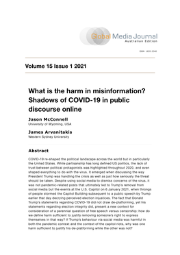 What Is the Harm in Misinformation? Shadows of COVID-19 in Public Discourse Online