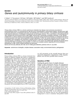 Immunity in Primary Biliary Cirrhosis