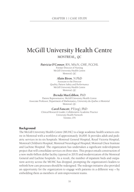 Mcgill University Health Centre Montreal, Qc