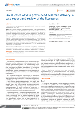 Do All Cases of Vasa Previa Need Cesarean Delivery? a Case Report and Review of the Literatures