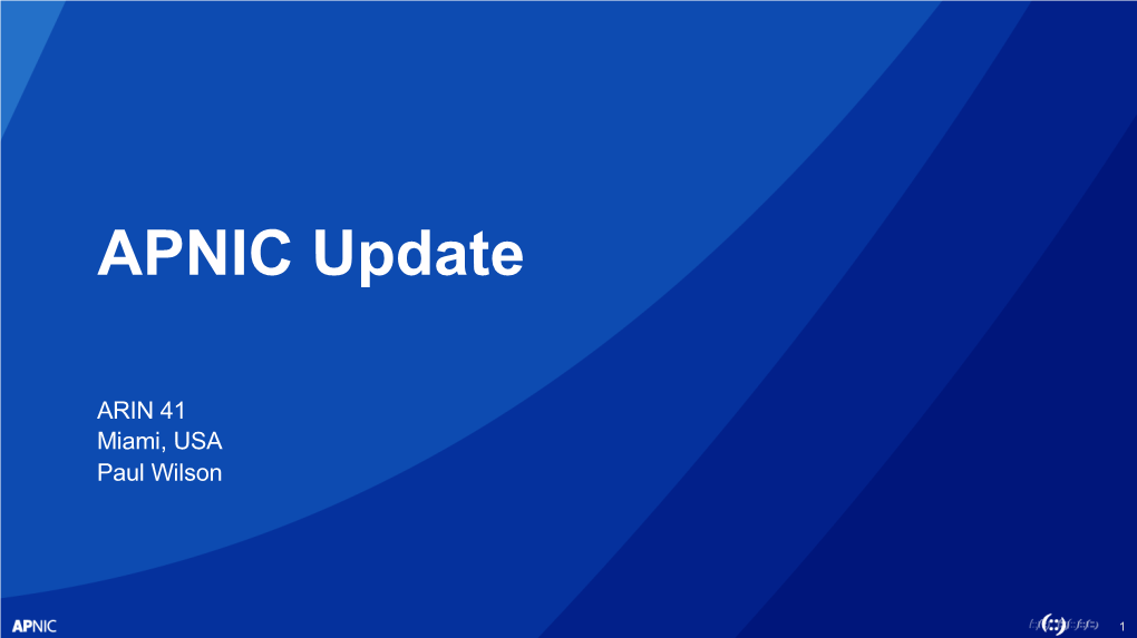 APNIC Update