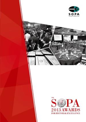 SOPA 2013 Awards Brochure