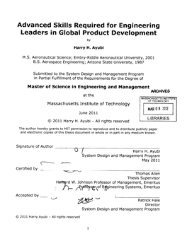 Advanced Skills Required for Engineering Leaders in Global Product Development by Harry H