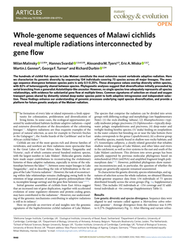 Whole-Genome Sequences of Malawi Cichlids Reveal Multiple Radiations Interconnected by Gene Flow