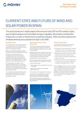 Current State and Future of Wind and Solar Power in Spain