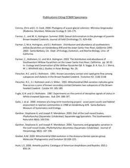 Publications Citing CCBER Specimens