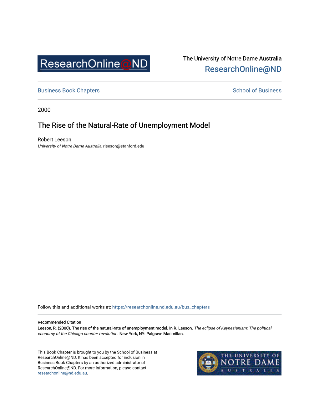 The Rise of the Natural-Rate of Unemployment Model