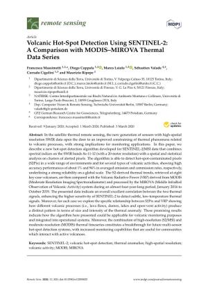 Volcanic Hot-Spot Detection Using SENTINEL-2: a Comparison with MODIS–MIROVA Thermal Data Series