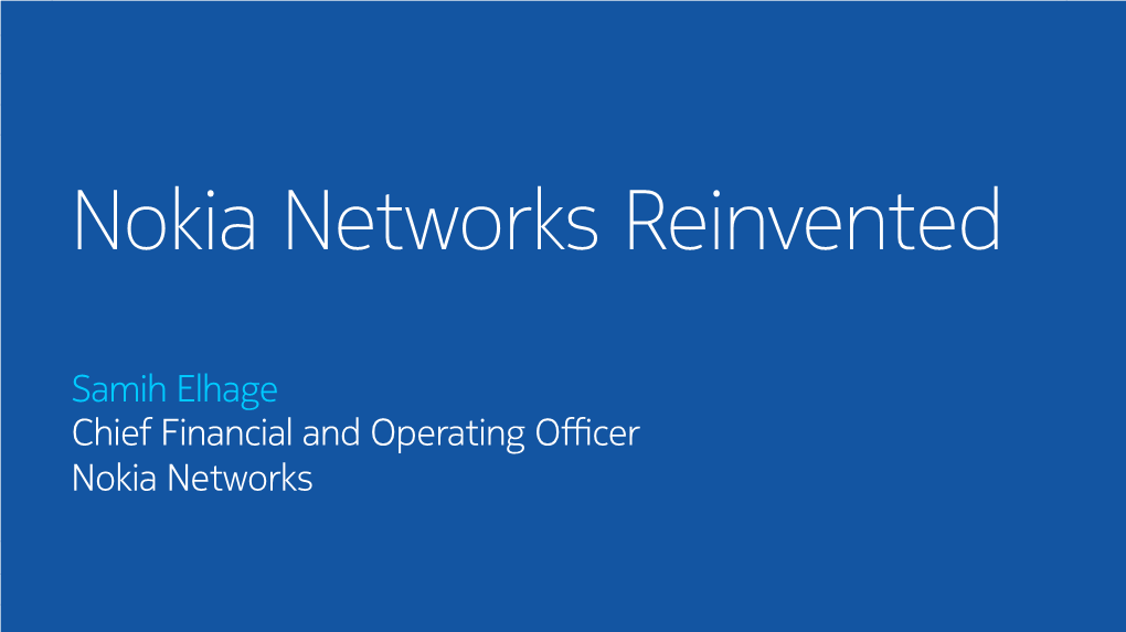 Nokia Networks Reinvented