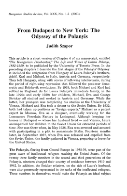 Hungarian Studies Review, 1994): 43-75; and Oliver Botar, Ed., "Laszlo Moholy-Nagy and Hungar- Ian-American Politics [Documents]," Ibid., Pp