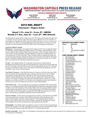 2019 NHL DRAFT Vancouver • Rogers Arena