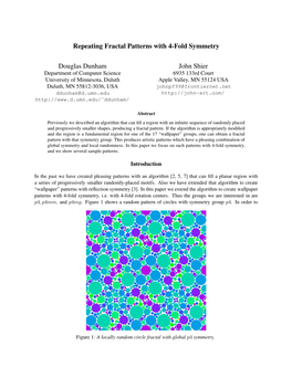 Repeating Fractal Patterns with 4-Fold Symmetry Douglas Dunham