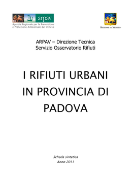 I Rifiuti Urbani in Provincia Di Padova