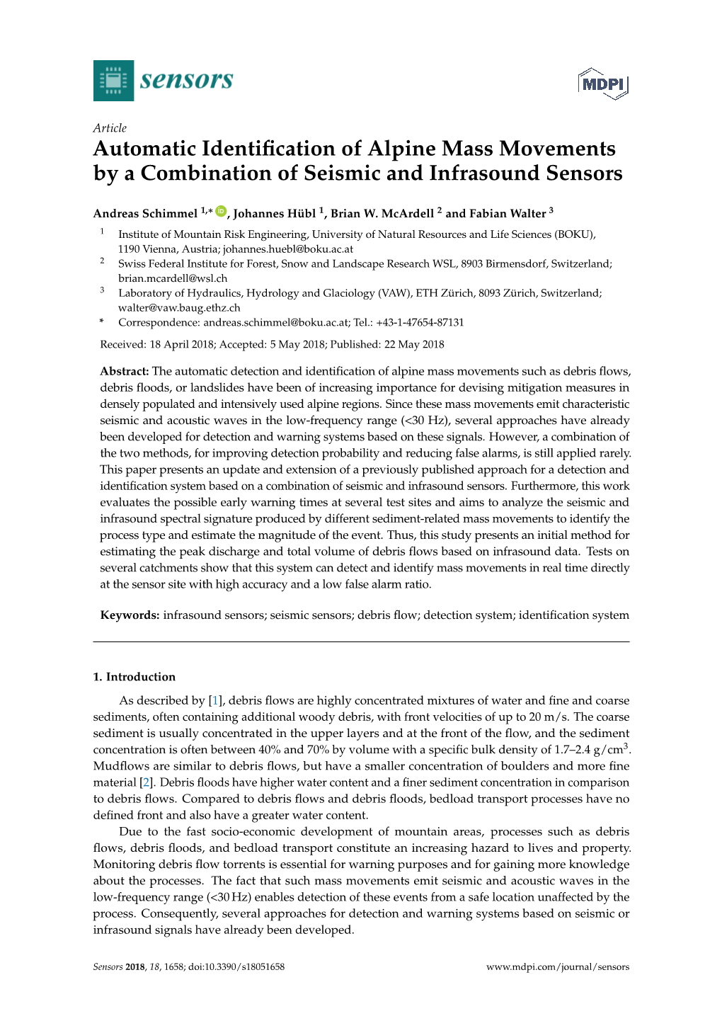 Automatic Identification of Alpine Mass Movements by a Combination Of