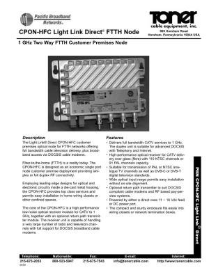 CPON-HFC Light Link Direct® FTTH Node