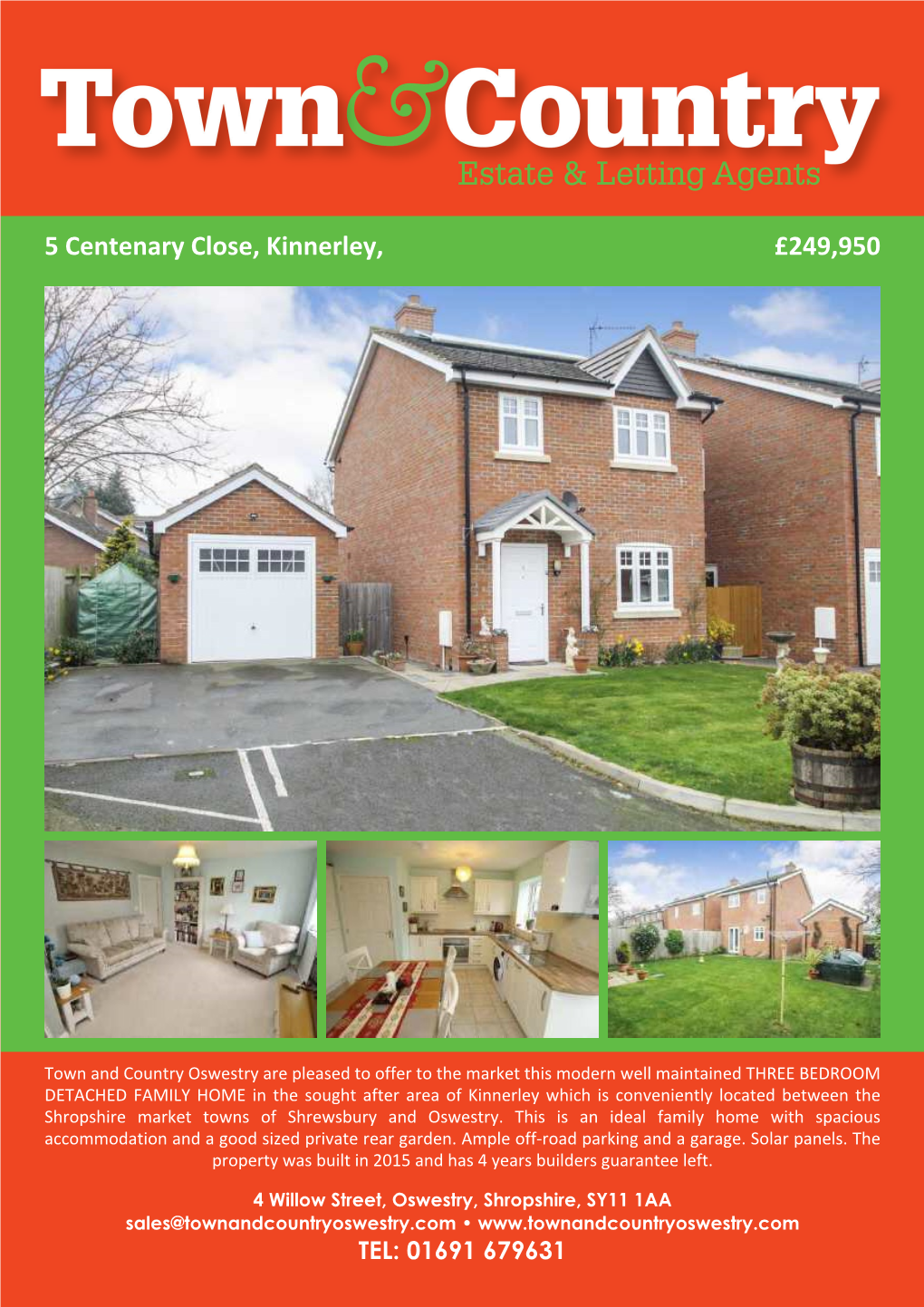 5 Centenary Close, Kinnerley, £249,950