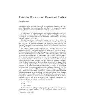 Projective Geometry and Homological Algebra