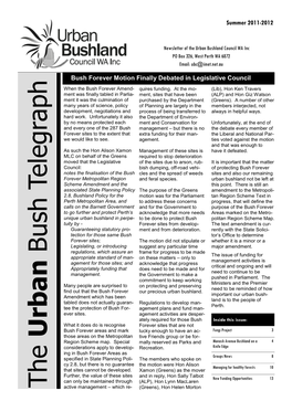 The Urban Bush Telegraph Summer 2011/12