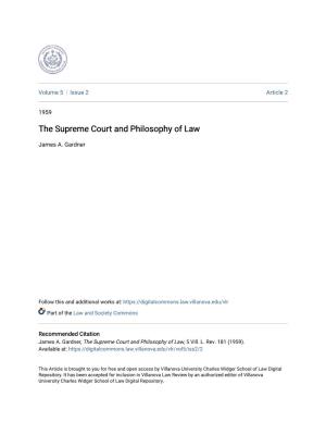 The Supreme Court and Philosophy of Law