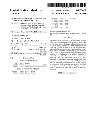 United States Patent (19) 11 Patent Number: 6,077,625 Yano Et Al