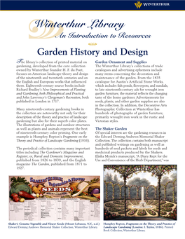 Garden History and Design