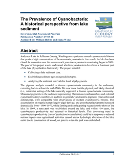 Prevalence of Cyanobacteria Anderson Lake Short Report
