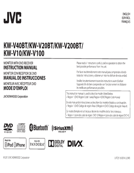 JVC KW-V20BT Owners Manual