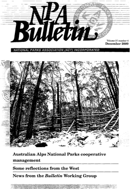 Australian Alps National Parks Cooperative Management Some Reflections from the West News from the Bulletin Working Group