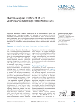 Pharmacological Treatment of Left Ventricular Remodeling: Recent Trial Results