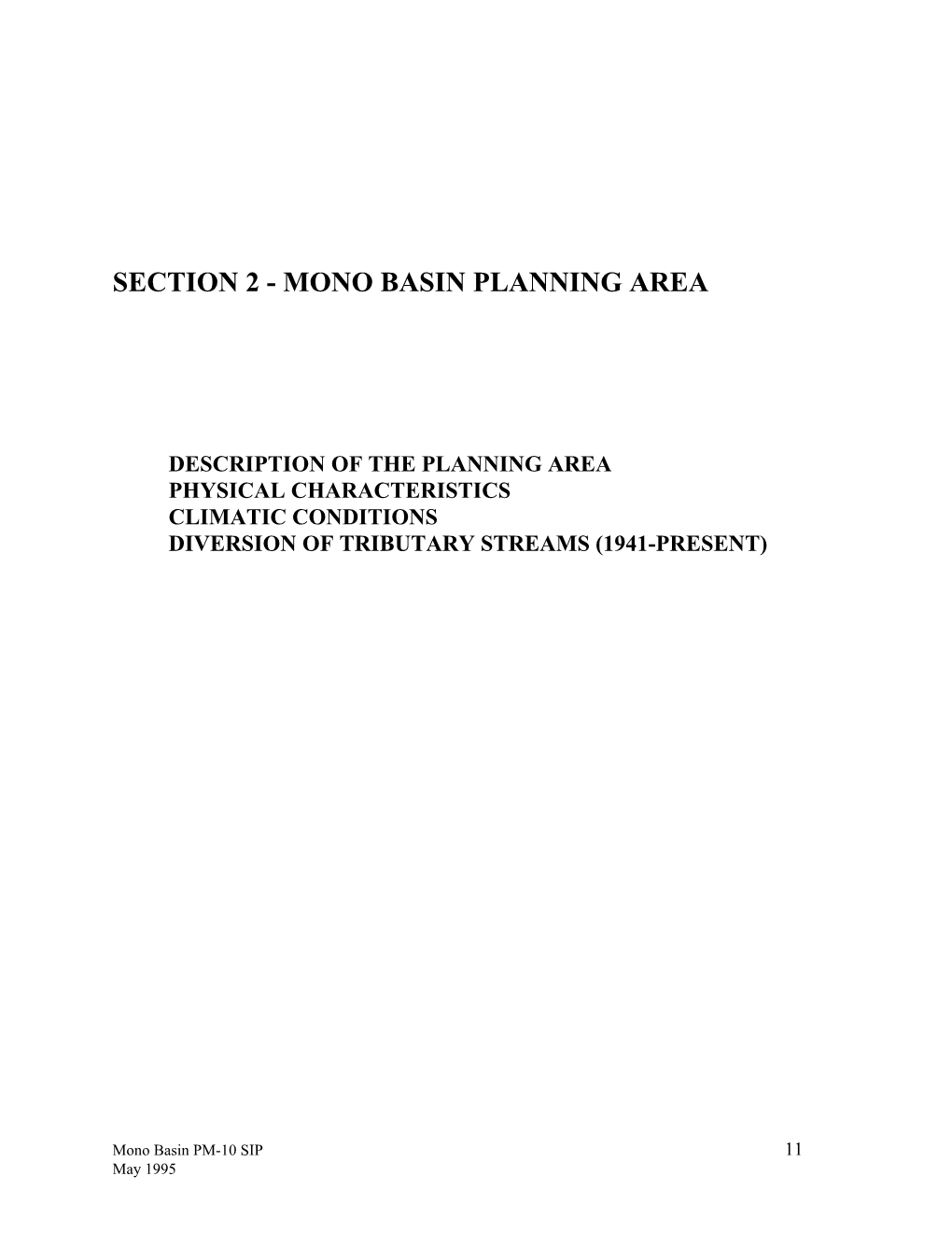Section 2 - Mono Basin Planning Area