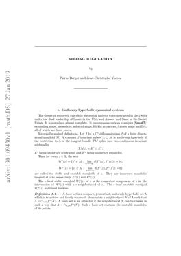 STRONG REGULARITY 3 Ergodic Theorem Produces Lyapunov Exponents (W.R.T