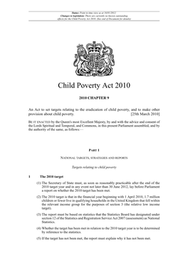 Child Poverty Act 2010