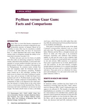 Psyllium Versus Guar Gum: Facts and Comparisons