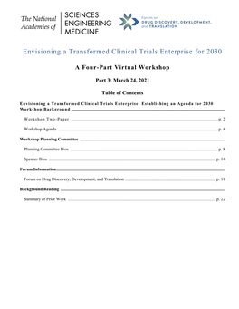 Envisioning a Transformed Clinical Trials Enterprise for 2030