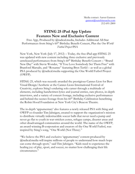 Sting APP Update Press Release FINAL
