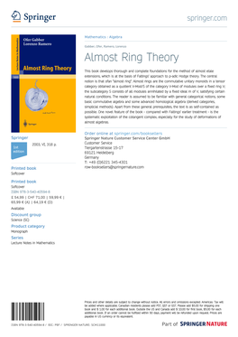 Almost Ring Theory